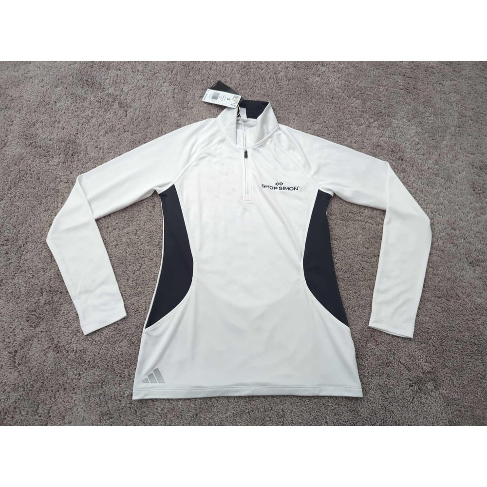 Shop Simon Pullover Sweatshirt Womens Small White 1/4 Zip Adidas Golf Athletic